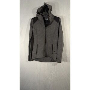athleta Full Zip Hoodie Stronger Black Gray Women's Size medium  Activewear